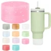 Silicone Glitter Bottle Bottom Sleeve Cup Accessories Anti-Slip Water Bottle Pad Heat Insulation Sports Cup Cover for Tumbler