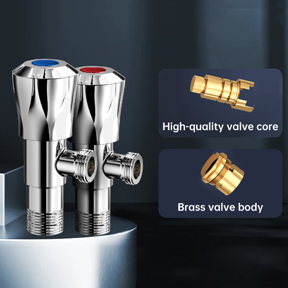 ORIENTAL YUHONG Hot & Cold Brass Extended Angle Valve Inlet Water Stop Valve Drain Basin Sink Switch Toilet Bathroom Accessories