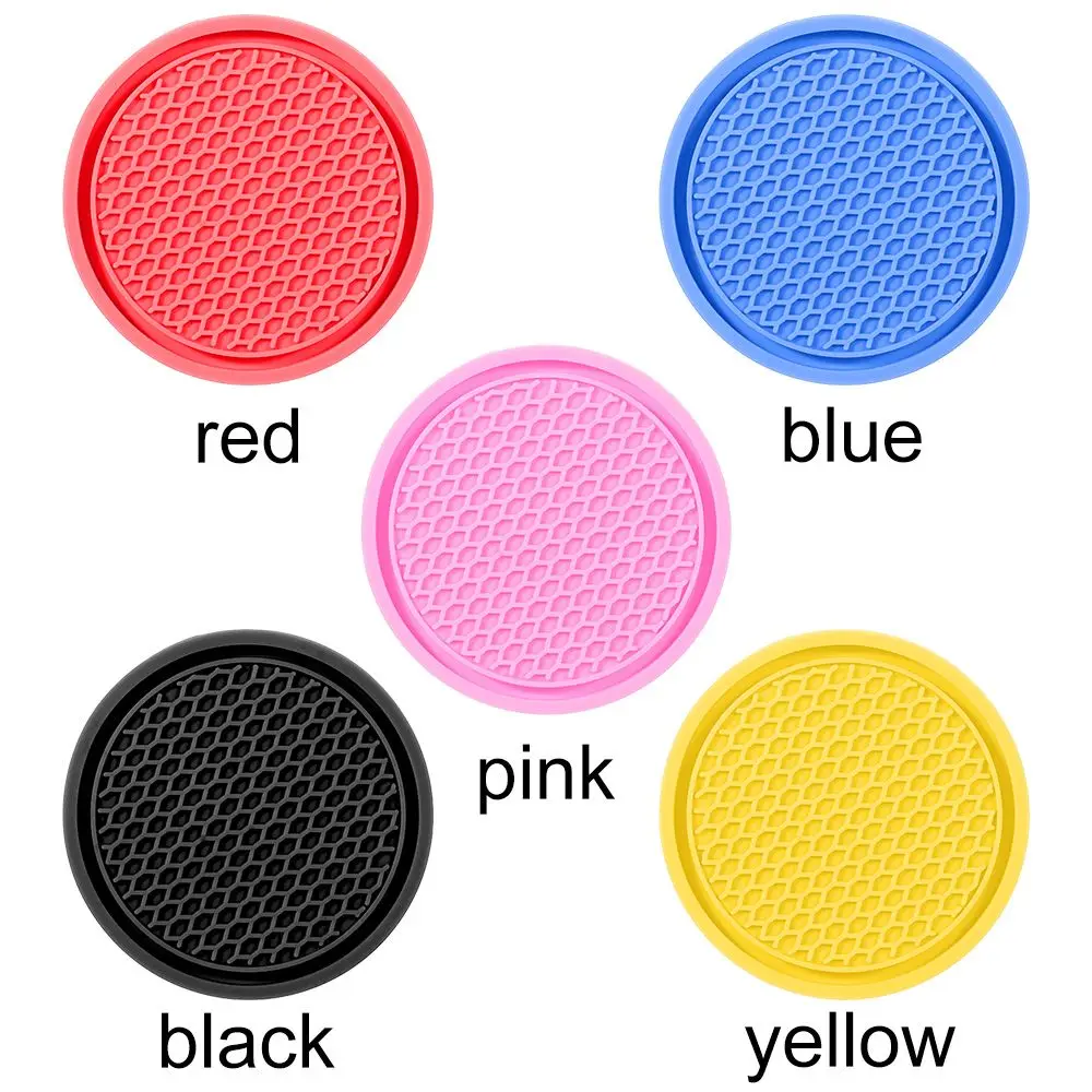 Cup Holder Coasters Cup Holder Inserts Car Coaster Pads Rubber Car Drink Coaster PVC Travel Auto Cup Holder Insert Coaster Anti Slip Insulation Cup Mats