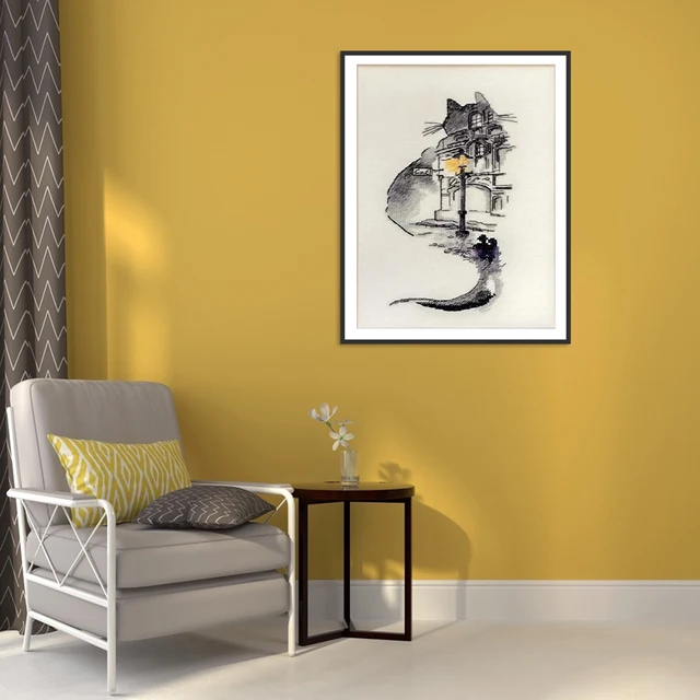 Analyste de point de croix de construction de chat d'encre bricolage, ensemble de broderie partielle comptée, artisanat, 14ct 5