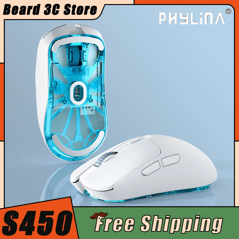 

Phylina S450 Wireless Mouse Dual Mode 2.4Ghz Lightweight Wireless Gaming Mouse PC Gamer Accessorries Office Mac Wins Mouse Gifts