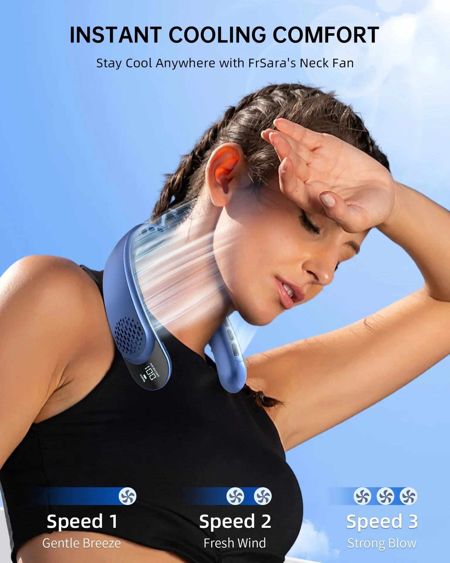 xiaomi ventilador recarregavel pescoco ventiladores de ar 05