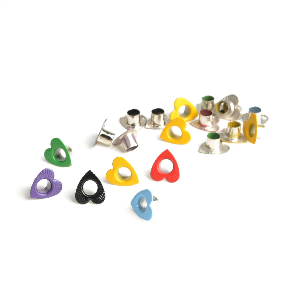 Eyelet Grommet Ring Kit Eyelet Grommet Ring Grommet Eyelet Kit Screw Back Eyelets 100pcs Engraved Heart Metal Eyelets For DIY Leathercraft Scrapbooking Shoes Belt Cap Bag Tags Clothes Scrapbook ojales met&aacute;licos