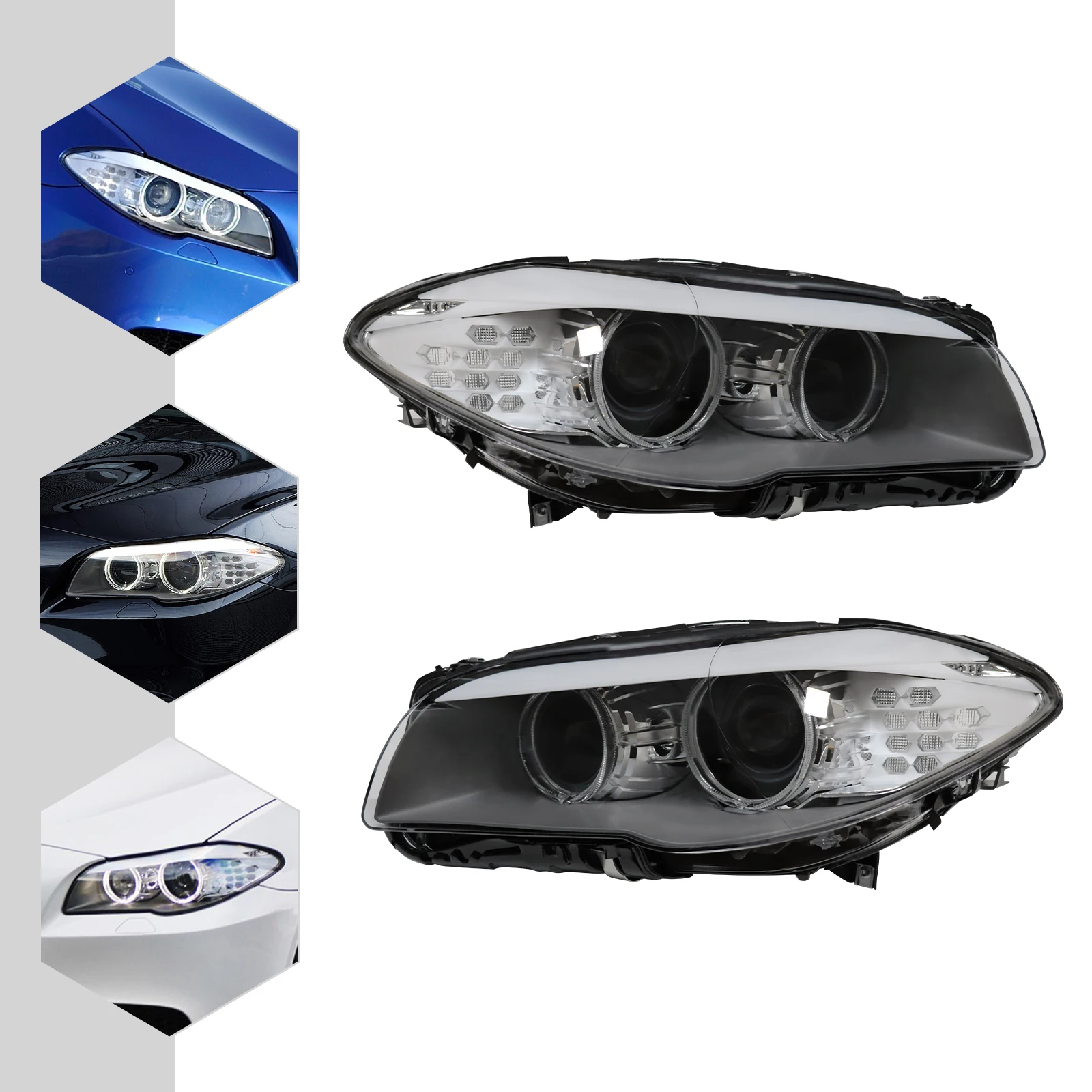

Car Headlight Xenon HID Headlamp Fit for BMW 5 Series F10 2011-2013 550i 535i 528i 530i Left/Right Side Headlights Assembly Fit