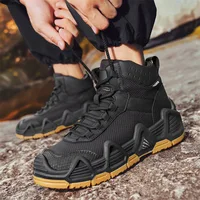 New High-Top Outdoor Casual Hiking Shoes Men's Mid-Top Desert Boots Leisure Sports Walking Shoes Rubber Sole Comfortable Mesh...