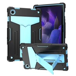 Sleek Two - Tone Tablet Case with Built - in T - Shaped Stand and All - Round Protection for Galaxy Tab A8 (Black Blue)