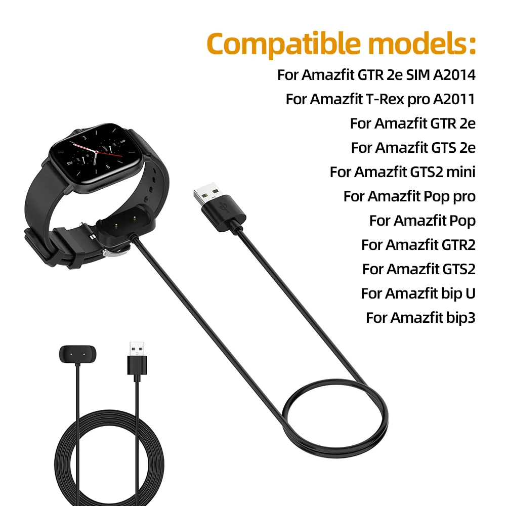 Cargador de reloj inteligente para Amazfit Bip 3/ GTS 2/ GTS4 Mini/3 Pro  Bip/U/ GTR 2/ GTS2 Mini/ GTS 2e, Cable magnético de carga rápida -  AliExpress
