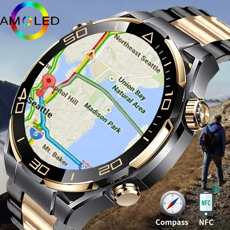 

New Smart Watch Men 4GB ROM Bluetooth Call NFC IP68 Waterproof GPS Track AI Voice Assistant Women Smart Watch for Huawei Xiaomi