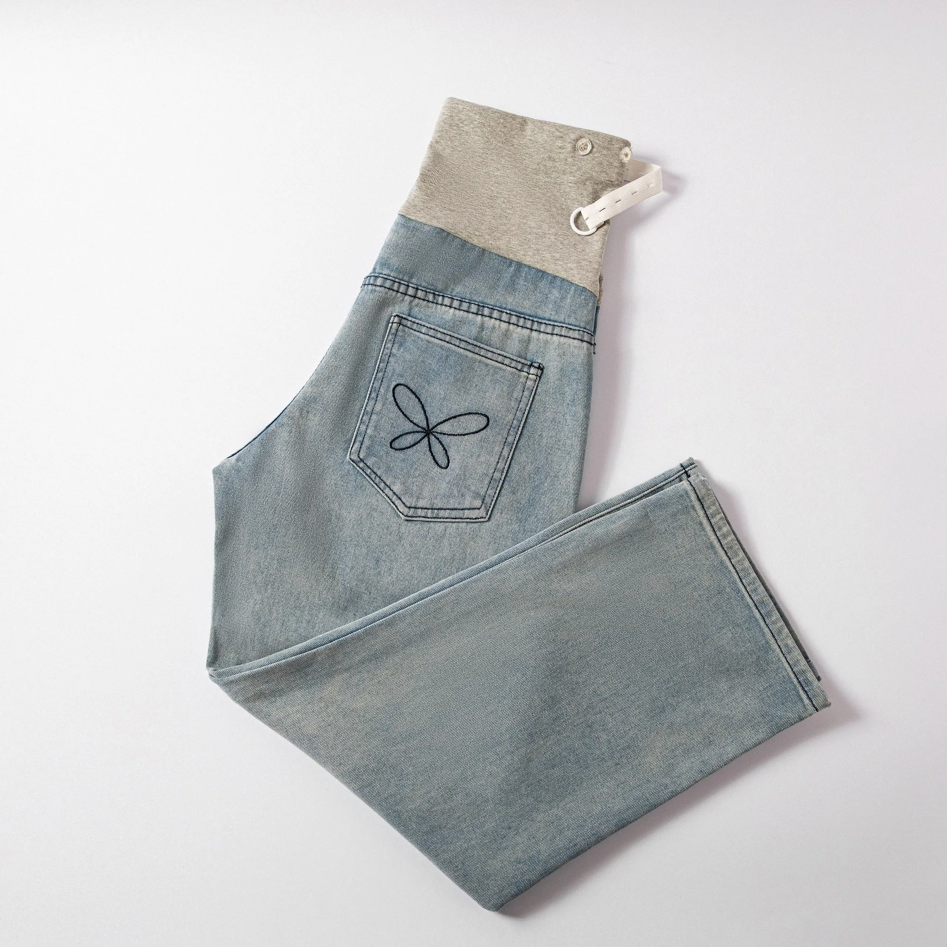 

Loose Maternity Jeans Pregnancy Clothes Denim Maternal Pants Pregnancy and Maternity Clothing Cropped Pants