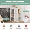 Kids Corner Cabinet with Charging Station, Wooden Cubby Bookcase with USB Ports and Outlets, 3-Tier Kids Bookshelf 4