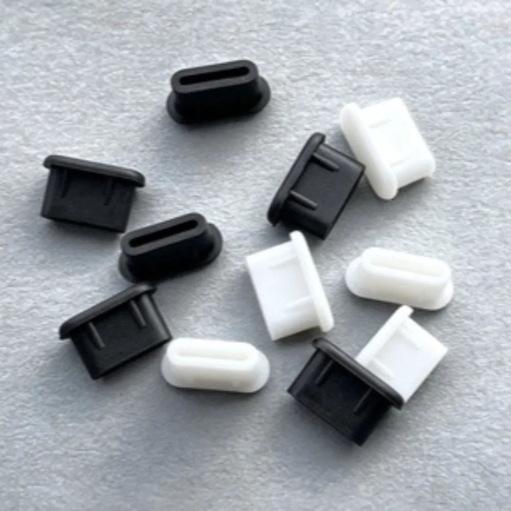 5/10pcs 유형 C 먼지 플러그 USB 충전 포트 보호 커버 블랙 화이트 실리콘 먼지 캡 충전 포트 전화 먼지 보호
