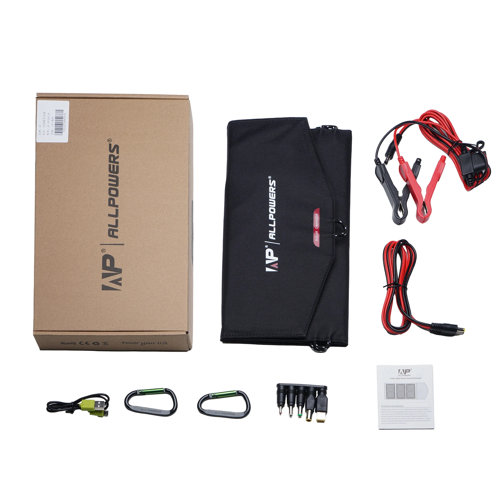 ALLPOWERS 태양열 충전기, 5V, 18V 접이식 태양 전지판, USB 포트, 21W 홈 백업, 모든 휴대폰용 야외 비상 전원