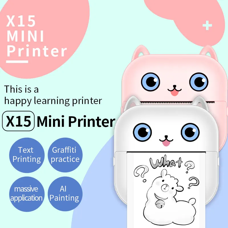 미니 프린터 열전사 사진 라벨 메모, 공부 노트, 자체 접착 라벨, USB 케이블, 블루투스, 여러 글꼴, BT, 잘못된 질문..