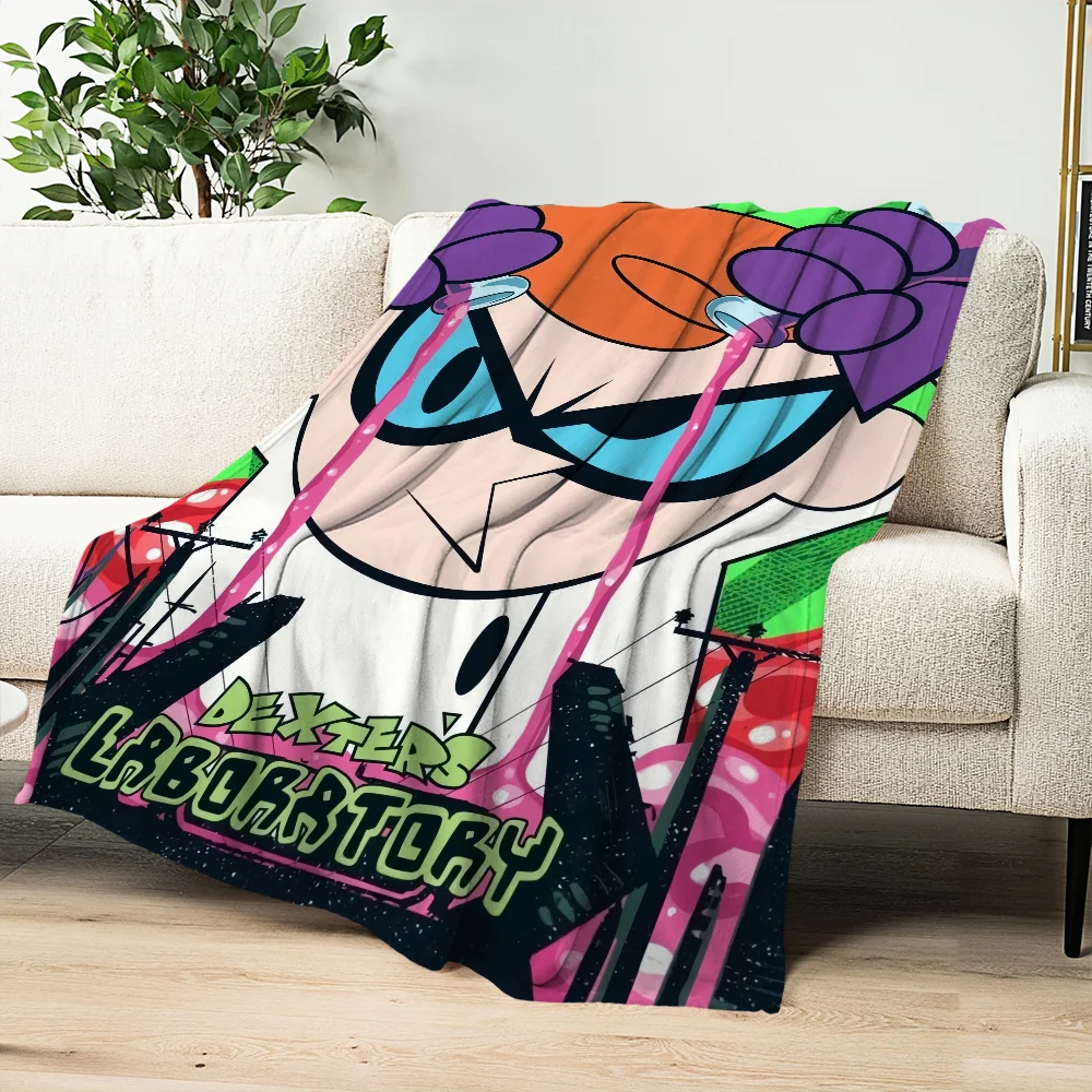 Cute D-Dexters L-Laboratory Blanket Skin friendly comfort warm soft plush blanket suitable sofa living room office bedroom 2