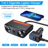7 in 1 Car Charger Adapter PD USB Socket Cigarette Lighter Splitter Fast Charge With  LED Voltmeter DC Outlet Auto Accessories 5