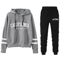 California Womens Survêtement Casual Stripe Polyvalent Sweat à capuche ou pantalon ou costume Simplicité Offres spéciales Tenues de rue S-3XL 3