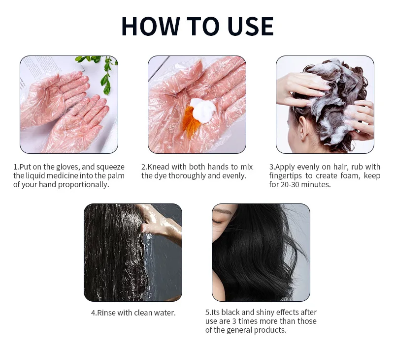 200ml and 200ml Collagen Glycerin Hair Changing Agent Household Black Hair Changing Cream for Covering White
