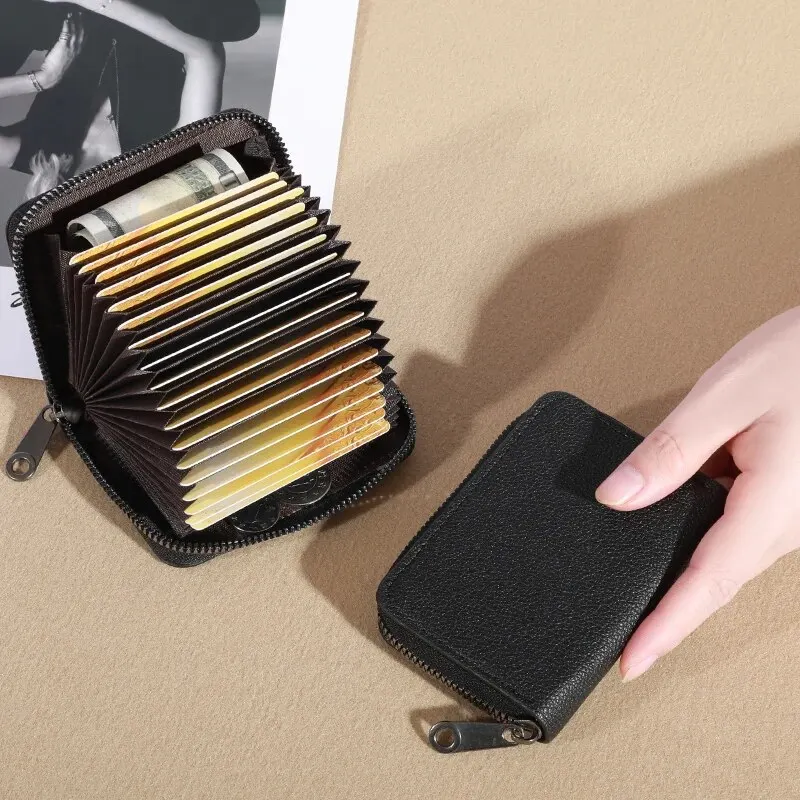 20 Detents Cards Holders PU Business Bank Credit Bus ID Card Holder Cover Coin Pouch Anti Demagnetization Wallets Bag Organizer Best Sellers In Luggage, Bags