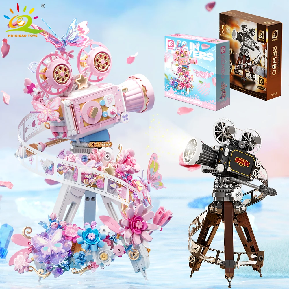 HUIQIBAO 공물 카메라 빌딩 블록 브릭, Moc VCR 모델 세트, 어린이 장난감, 소년 소녀, 성인용 생일 크리스마스 선물