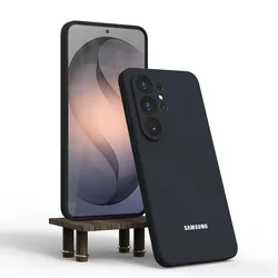 Premium Soft Liquid Silicone Shockproof Anti - Fingerprint Slim Fit Phone Case - S26Plus (Black)