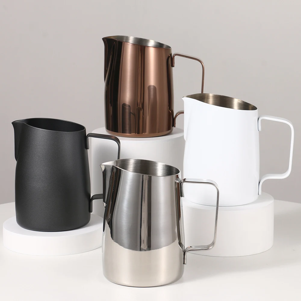 Jarra de café de 450 ml, jarra de acero inoxidable para espumar leche, jarra para café expreso, jarra para espuma artesanal Barista_voghion.com