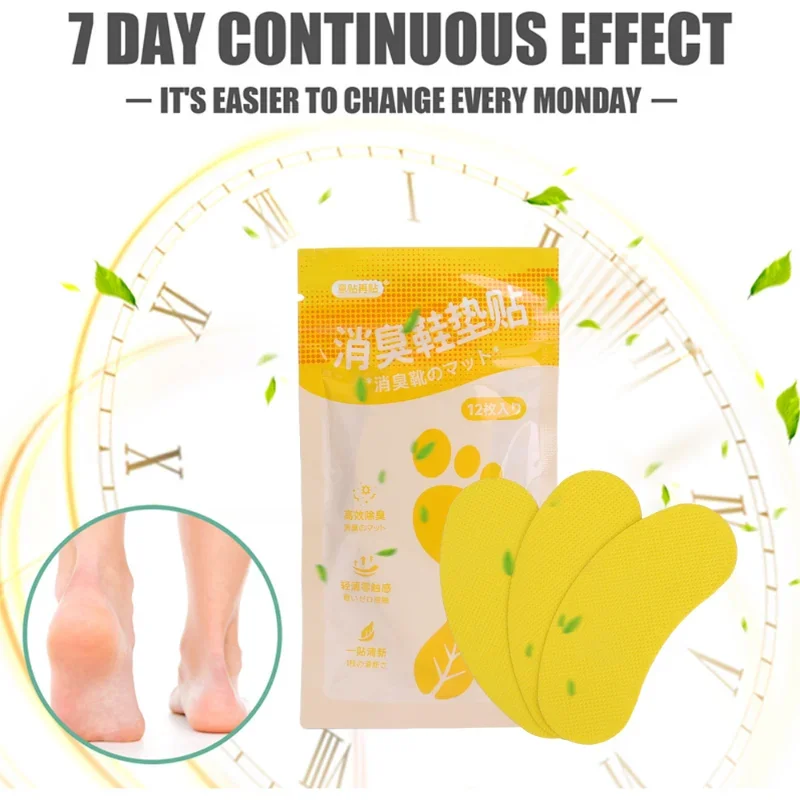 12/24pcs Shoes Deodorant Sticker Deodorant Foot Odor Deodorant Sneaker Smell Fresh Deodorant Insole Sterilization Sticker