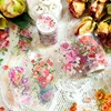 1Pack Tape 2M literary Beautiful Flowers Colorful Rose Material PET Decorative loop Stickers Supplies Adhesives Scrapbook 75MM 1