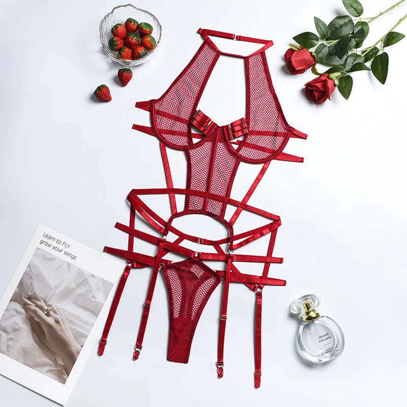 Yimunancy 2-Piece Cut Out Bra Set Women Hallow Out Bandage Underwear Set 3 Color Sexy Lingerie
