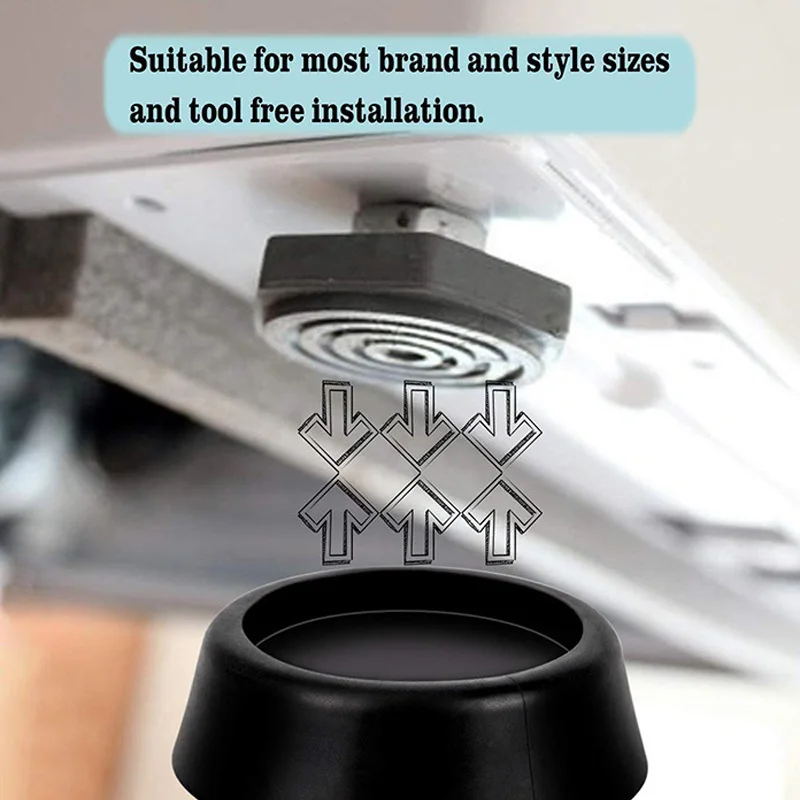 Anti Vibration Pads Rubber Pads for Washing Machine Support Furniture Feet Legs Universal Mat Dampers Stand Home Slipstop Silent 4PCS