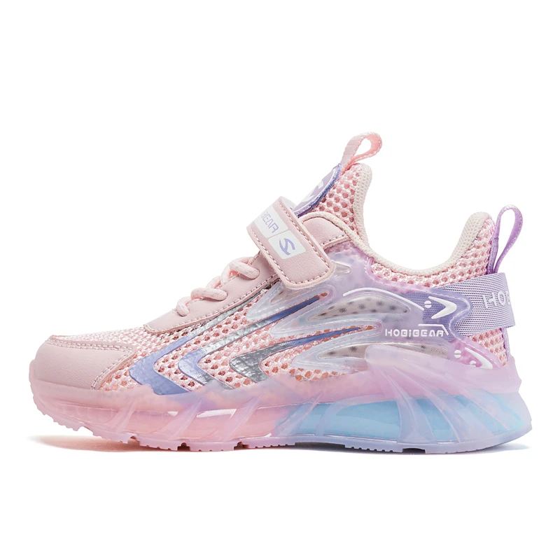 Breathable Kids Sneakers Pink Non Slip Casual Shoes