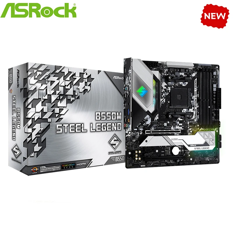 Scheda Madre B550 Nuova Per Presa Scheda Madre Asrock B550M Steel Legend Am4 Ddr4 Supporto Scheda Madre Desktop 5900X 5600G