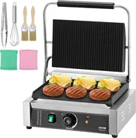 Commercial Grill, 1800W Electric Sandwich Maker, Stainless Steel Sandwich Press, Grill with Temp Cont 1
