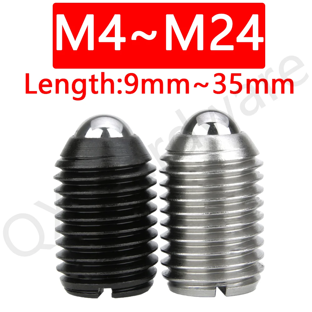 ถาม ​ X415 คุณภาพดี Ball Plunger M4 ~ M24 คาร์บอน/สแตนเลสสปริงโหลด Plunger ลูกเหล็กยึดสปริงสกรู 1
