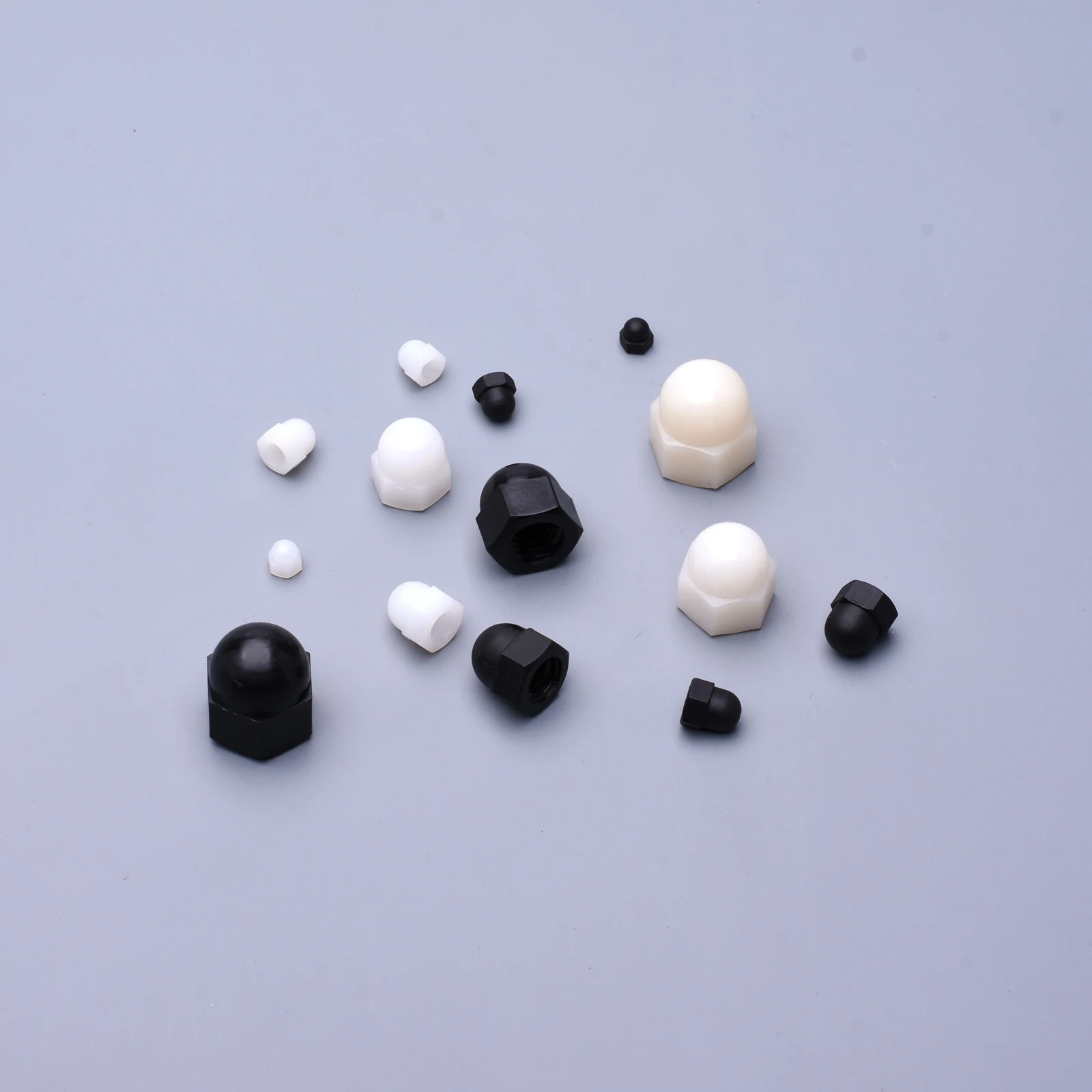 10pcs/50pcs M3 M4 M5 M6 M8 M10 M12 Black and white plastic hexagon nuts with nylon cover
