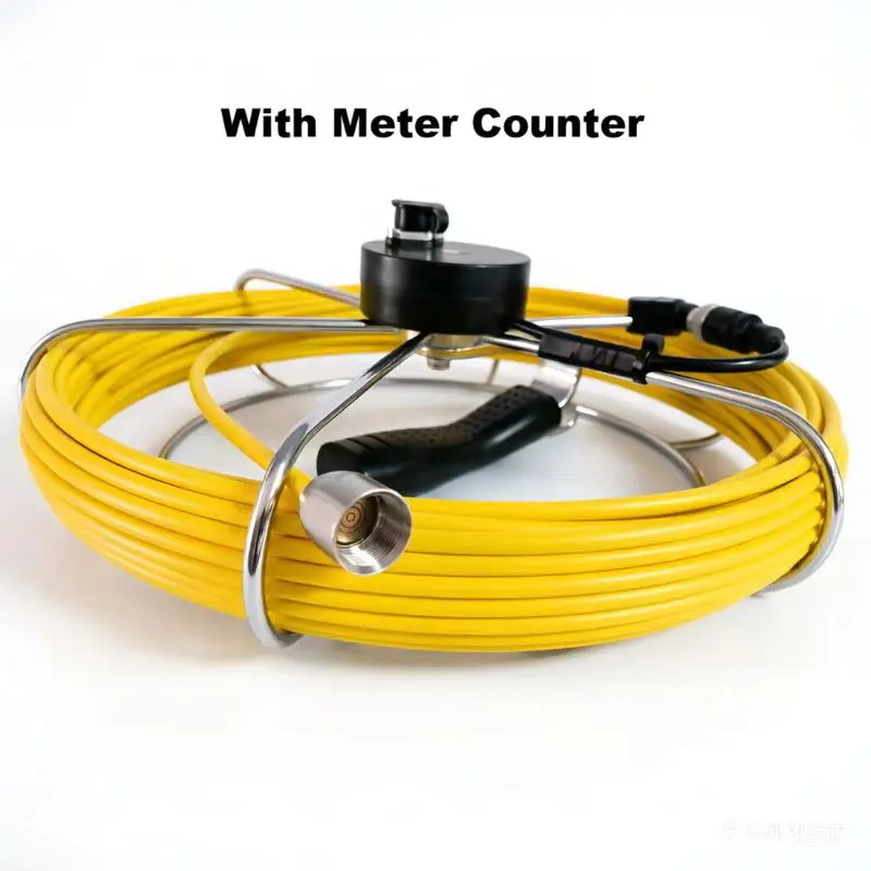 512Hz Self Leveling 23mm 14mm Camera IP68 Meter Counter 7"Monitor Pipeline Sewer Industrial Endoscope Video Camera 5.2mm Cable 6