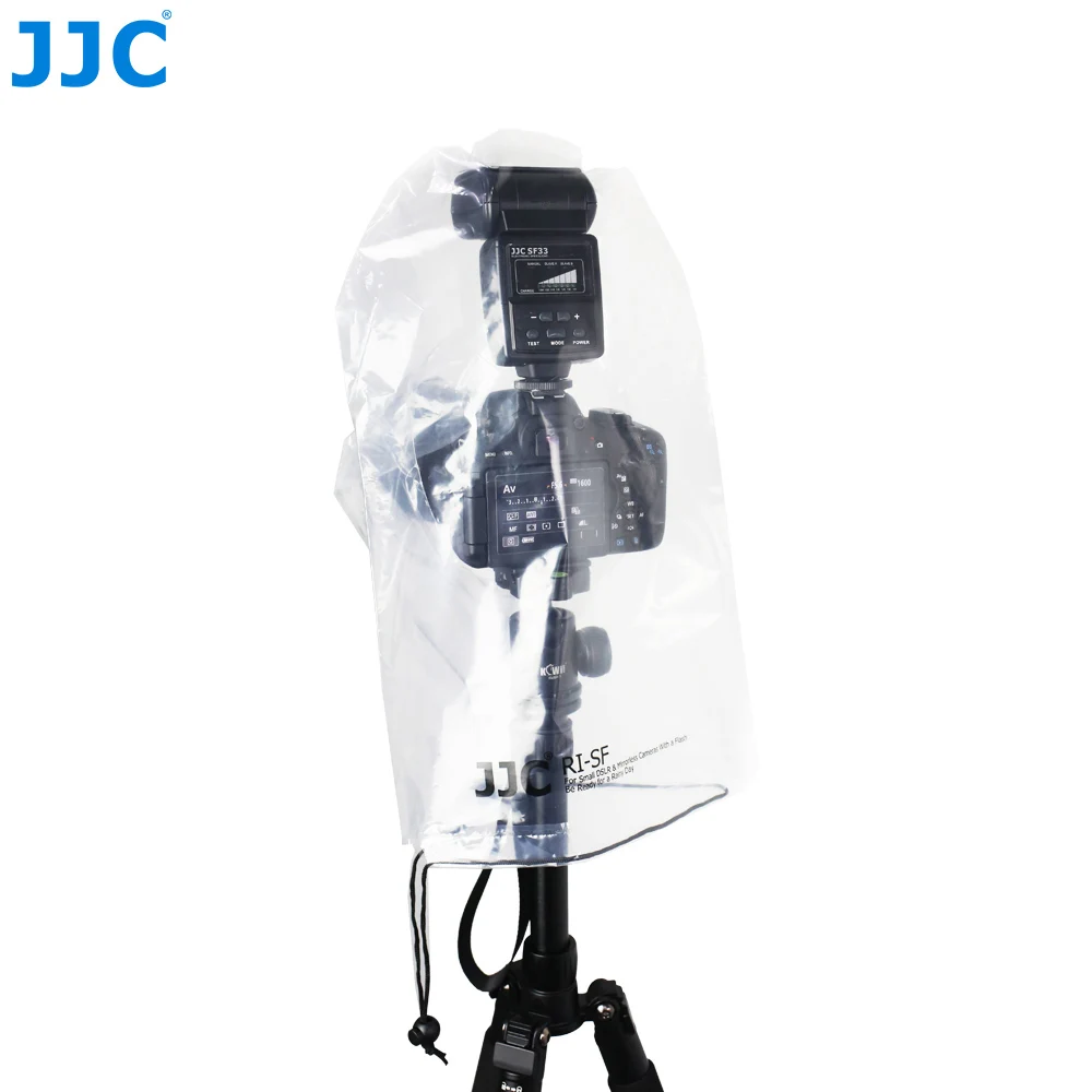 JJC 2 Pcs Camera Rain Cover with Flash Cover Waterproof Camera Bag Raincoat for Iconic Brand A6600 A6500 A7IV A7III Nikon Z7 Z6 Z5