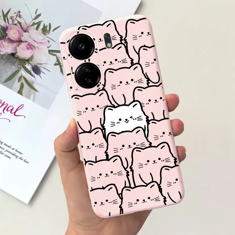 For Xiaomi POCO C65 Case Cute Cartoon Cat Painted TPU Silicone Back Cover For Xioami POCO C65 POCOC65 C 65 6.74 Phone Case Funda