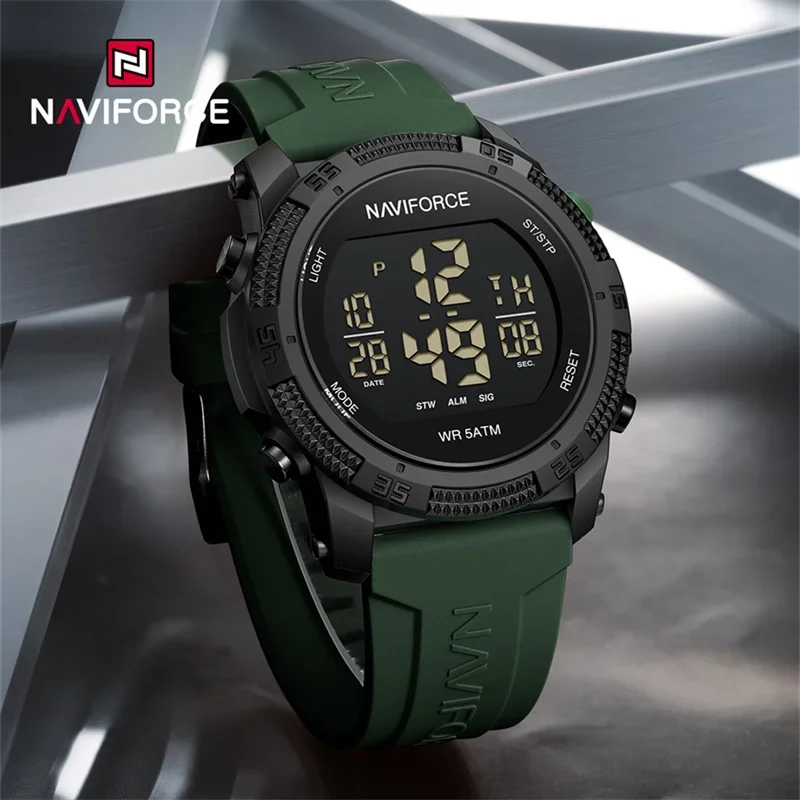 NAVIFORCE NF7104 Men's Fashion Silicone Strap Digital Sport Watch