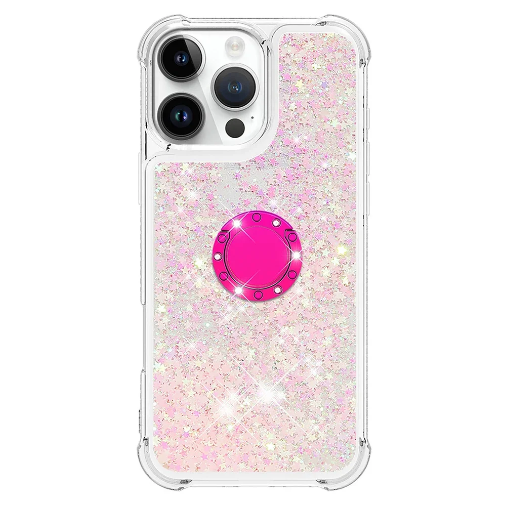 Liquid Quicksand Bling Sequins Phone Case with Ring Holder Cover
