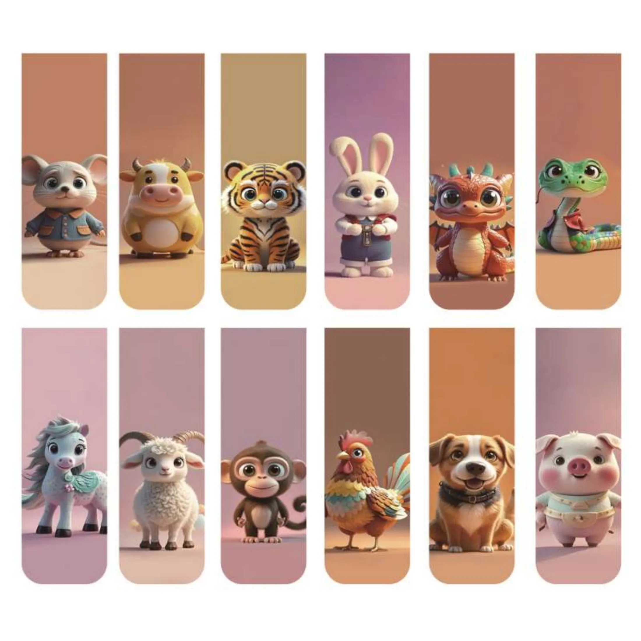 Bookmarks 12pcs Adorable Twelve Animal Magnetic Page Markers Clips for Readers Teachers Party Favors