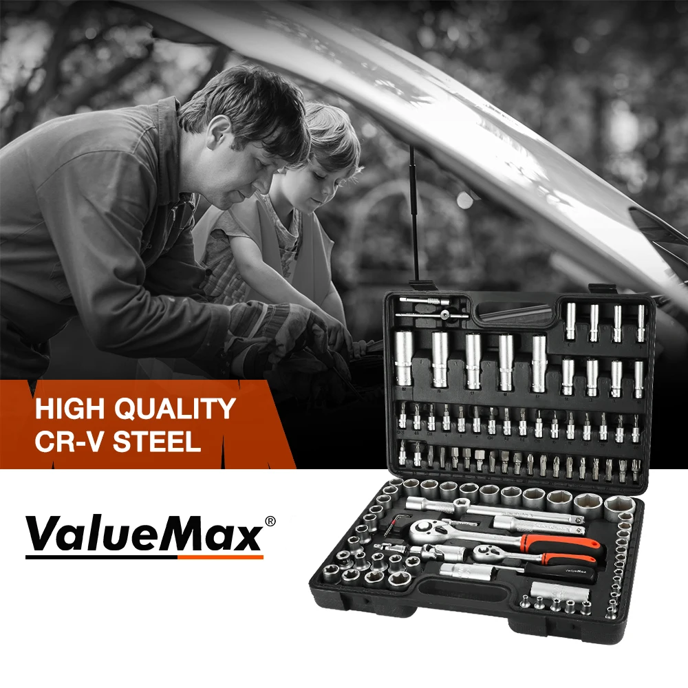 Car Repair Tool Set Mechanic Tool Kits Screwdrivers Ratchet Spanner Wrenches Sockets