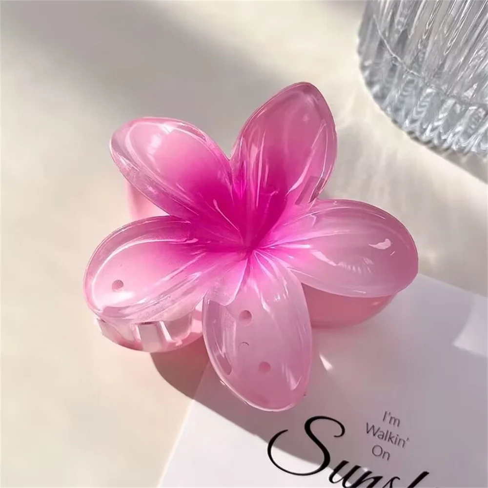 1/2/3PCS Summer Gradient Flower Acrylic Hair Clip For Women Sweet Ponytail Hair Claw Shark Hairpin Barrettes Hair