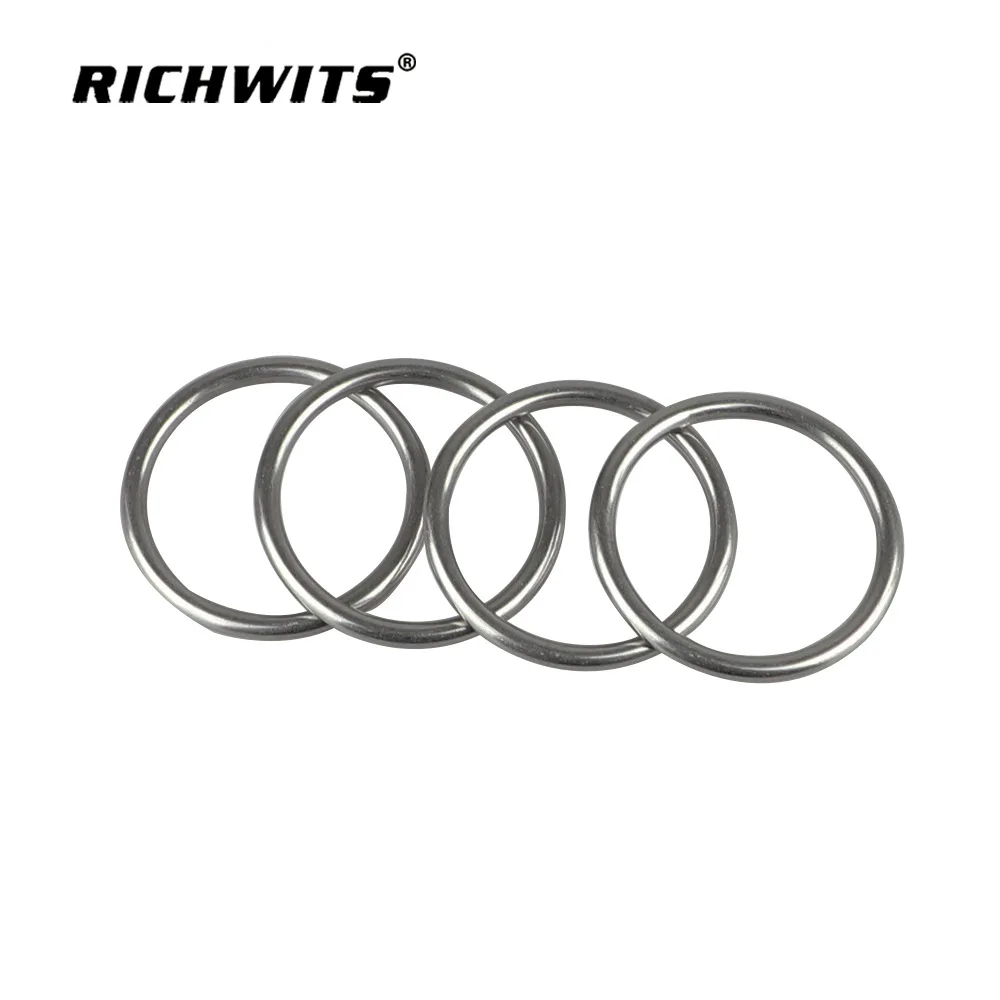 

Stainless Marine Welded Strap Round O Ring High Polished 8*45mm Precision Weld Marine Round Ring for Pet Accession 10pcs