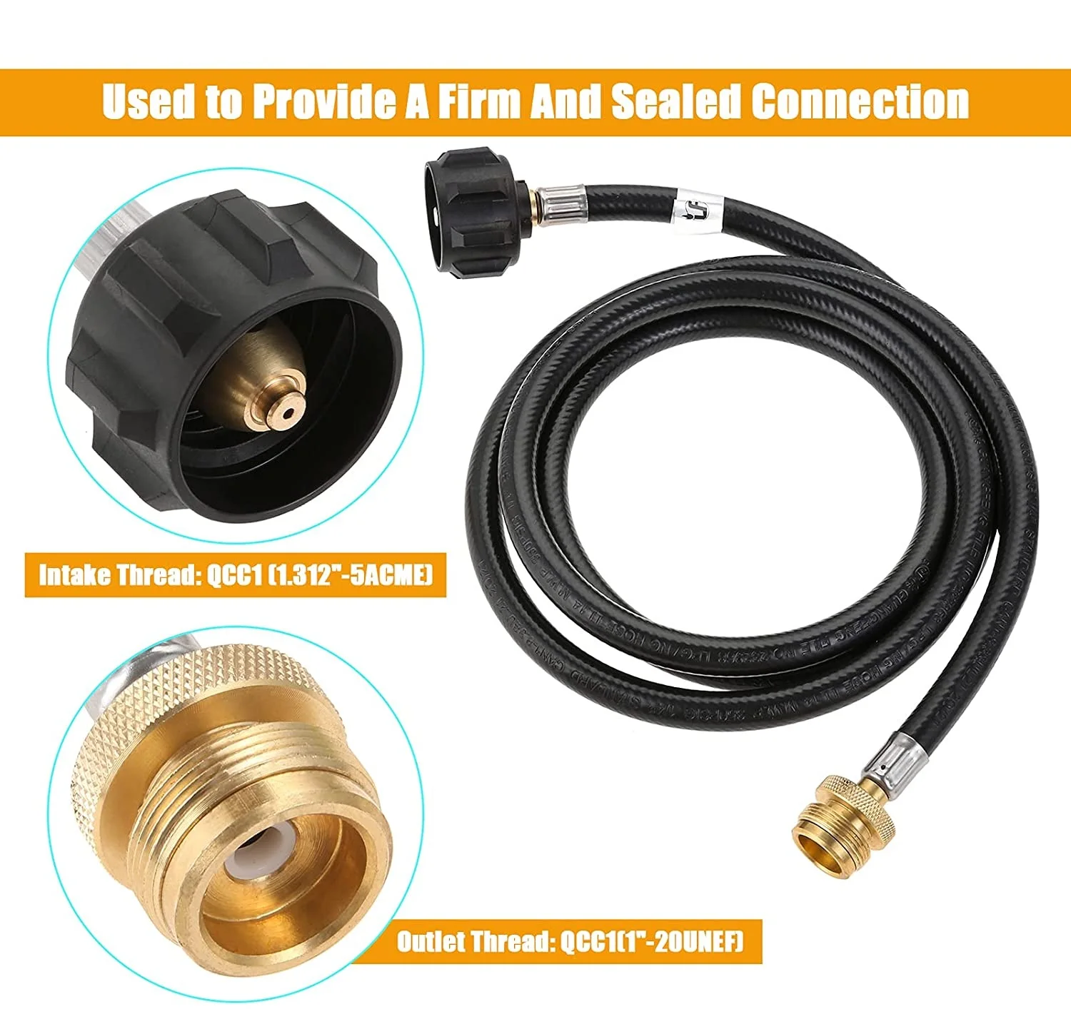 6 Feet Propane Adapter Hose + Gas Regulator 1lb to 20lb Converter fits Blackstone 17" 22" Tabletop Griddle Blue Rhino Pit Boss 3