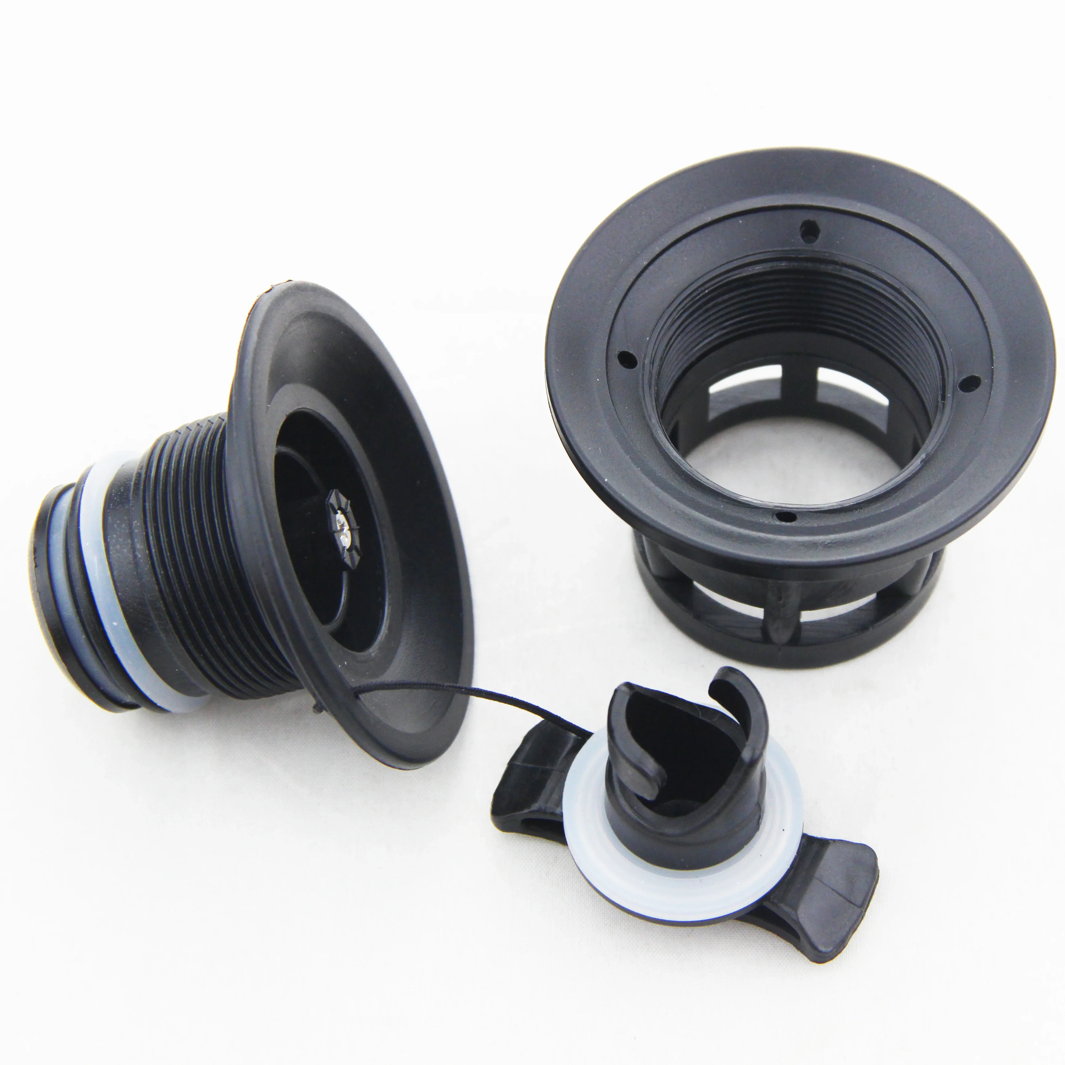 Double Seal Grey/Black H-R Air Valve for Inflatable Boat Raft Dinghy Kayak Canoe