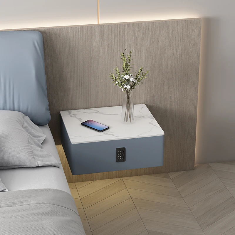 

Nordic Hanging Nightstands Luxury Simple Minimalist Aesthetic Side Table Lamp Lock Design Mini Table De Chevet Bedroom Furniture
