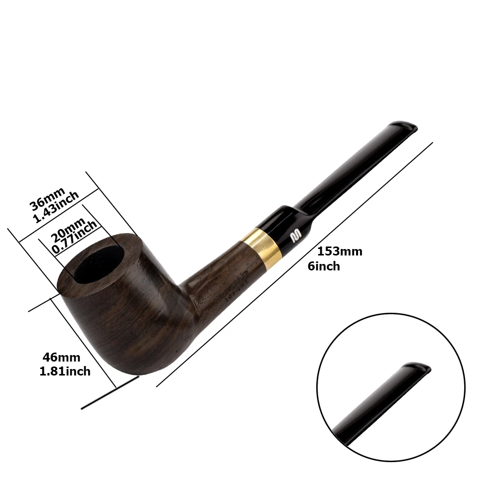 Tobacco Pipe Set Accessories 9MM Filter Solid Wood for Billiard with 10 Tools Kits