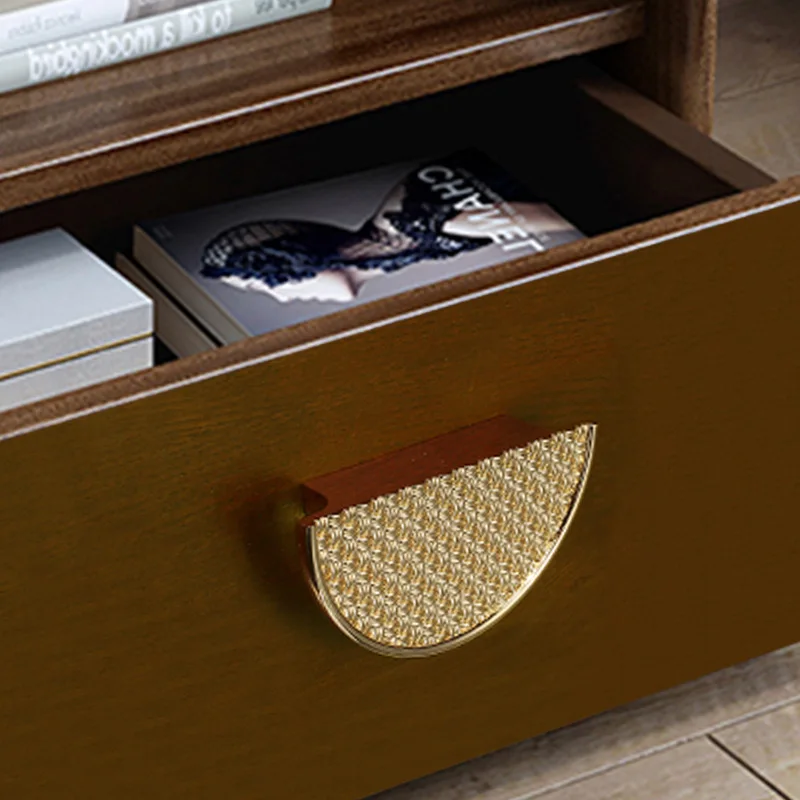 New Chinese gold wardrobe cabinet doorknob drawer bathroom cabinet handle mounted semicircle hardware