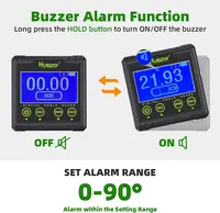 Huepar Digital Angle Gauge Protractor Electronic Bubble Angle Finder Dual Axis Level Box 0.01° Resolution V-Groove Magnetic 2