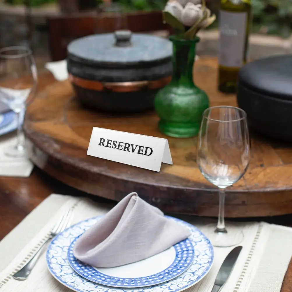 2Pcs Acrylic Triangle Table Sign For Restaurant Reusable Place Setting Table Reserved Sign MultiFunction Place Cards Holder